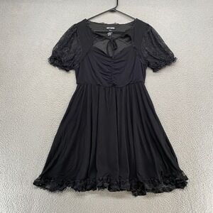 Hot Topic Dress Womens Large Fairy‎ Grunge Whimsigoth Lace Skater Y2K Sweetheart